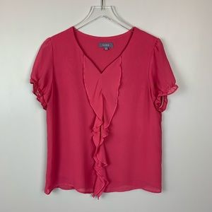 Cass dark coral short-sleeved blouse size 10